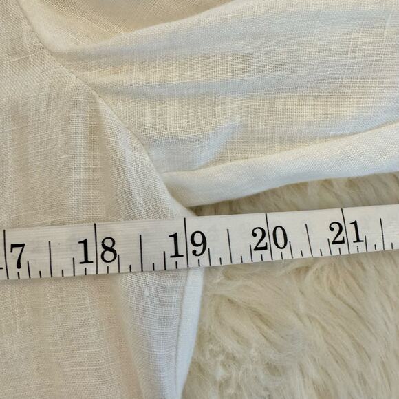 Diane Von Furstenberg Layla Button Up Linen Ruffle-Trim Top 6 - Picture 13 of 15